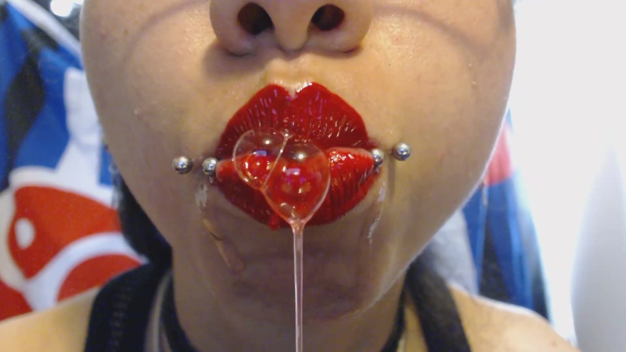 Bright Red Lipstick Drooling A LOT Of Saliva And Spit Porn Videos Tube8