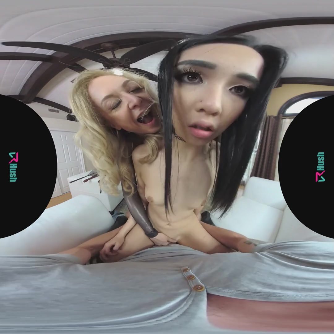 VRHUSH Naughty threesome with Nina Hartley and Eva Yi in virtual reality